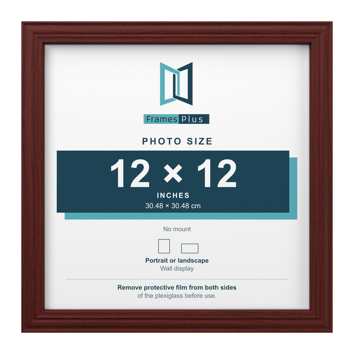 Devon Mahogany picture frame for a 12 x 12 inch photo