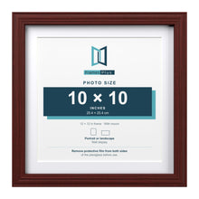 Devon Mahogany 12 x 12 inch picture frame with a white mount for a 10 x 10 inch photo