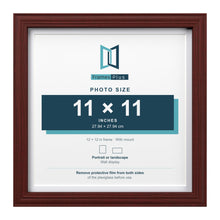 Devon Mahogany 12 x 12 inch picture frame with a white mount for an 11 x 11 inch photo