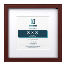 Devon Mahogany 12 x 12 inch picture frame with a white mount for an 8 x 8 inch photo