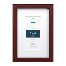 Devon Mahogany 12 x 8 inch picture frame with a white mount for an 8 x 4 inch photo