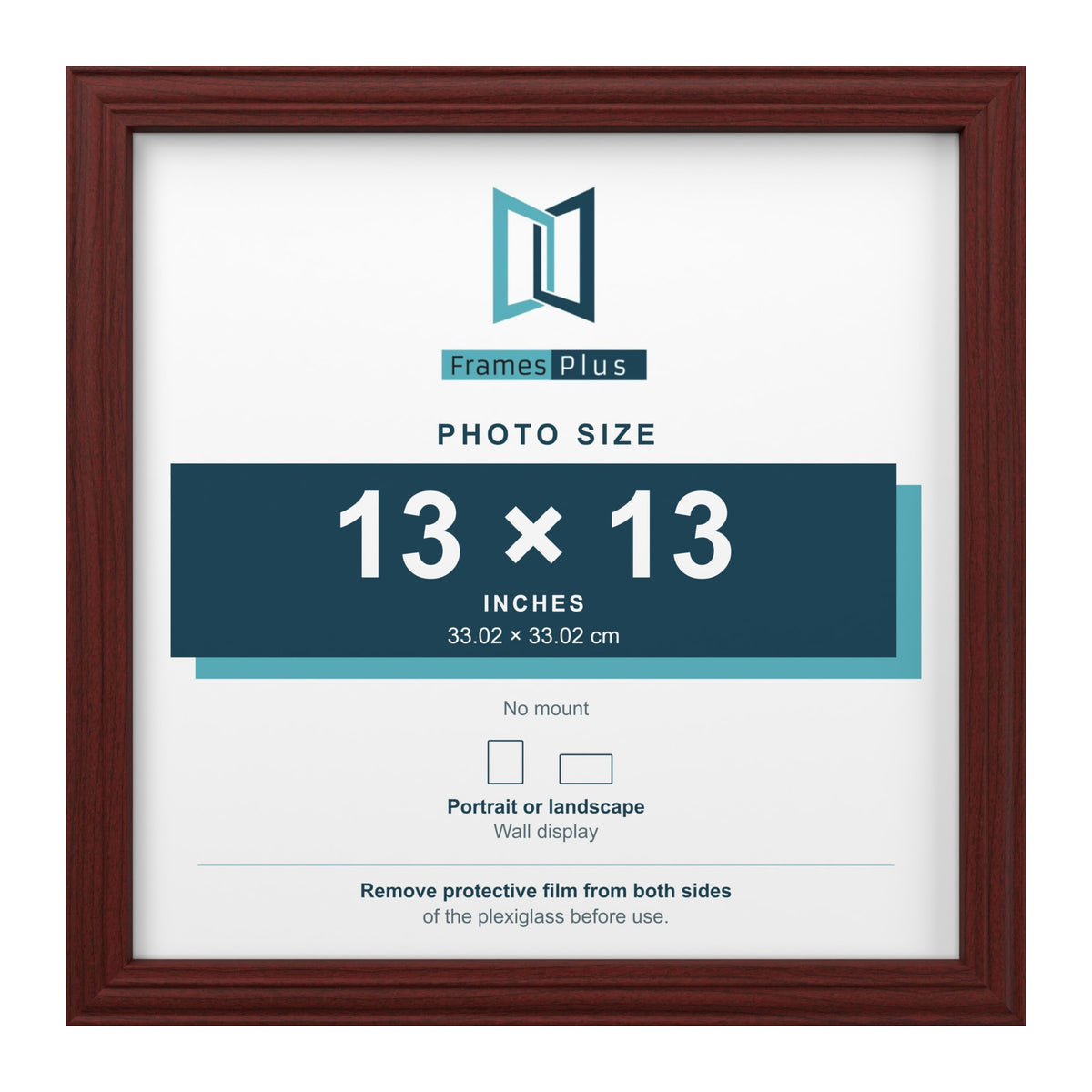 Devon Mahogany picture frame for a 13 x 13 inch photo
