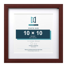 Devon Mahogany 13 x 13 inch picture frame with a white mount for a 10 x 10 inch photo