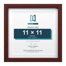 Devon Mahogany 13 x 13 inch picture frame with a white mount for an 11 x 11 inch photo