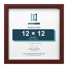 Devon Mahogany 13 x 13 inch picture frame with a white mount for a 12 x 12 inch photo