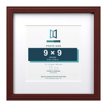 Devon Mahogany 13 x 13 inch picture frame with a white mount for a 9 x 9 inch photo