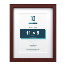 Devon Mahogany 14 x 11 inch picture frame with a white mount for an 11 x 8 inch photo