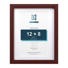 Devon Mahogany 14 x 11 inch picture frame with a white mount for a 12 x 8 inch photo