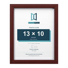 Devon Mahogany 14 x 11 inch picture frame with a white mount for a 13 x 10 inch photo