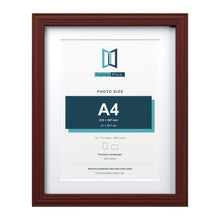 Devon Mahogany 14 x 11 inch picture frame with a white mount for an A4 photo