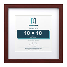 Devon Mahogany 14 x 14 inch picture frame with a white mount for a 10 x 10 inch photo