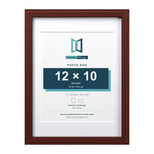 Devon Mahogany 16 x 12 inch picture frame with a white mount for a 12 x 10 inch photo