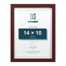 Devon Mahogany 16 x 12 inch picture frame with a white mount for a 14 x 10 inch photo