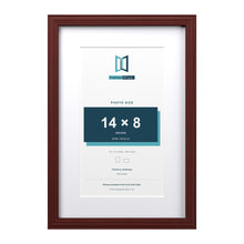 Devon Mahogany 18 x 12 inch picture frame with a white mount for a 14 x 8 inch photo