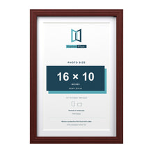 Devon Mahogany 18 x 12 inch picture frame with a white mount for a 16 x 10 inch photo