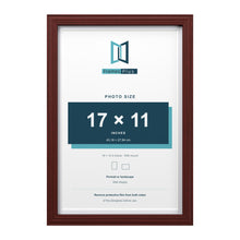 Devon Mahogany 18 x 12 inch picture frame with a white mount for a 17 x 11 inch photo