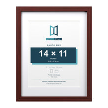 Devon Mahogany 18 x 14 inch picture frame with a white mount for a 14 x 11 inch photo