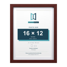 Devon Mahogany 18 x 14 inch picture frame with a white mount for a 16 x 12 inch photo