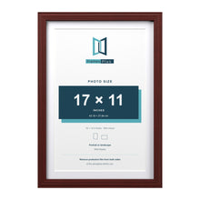 Devon Mahogany 19 x 13 inch picture frame with a white mount for a 17 x 11 inch photo