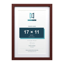 Devon Mahogany 20 x 14 inch picture frame with a white mount for a 17 x 11 inch photo