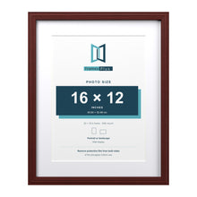 Devon Mahogany 20 x 16 inch picture frame with a white mount for a 16 x 12 inch photo