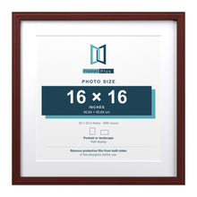 Devon Mahogany 20 x 20 inch picture frame with a white mount for a 16 x 16 inch photo