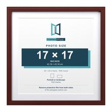 Devon Mahogany 20 x 20 inch picture frame with a white mount for a 17 x 17 inch photo