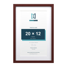 Devon Mahogany 24 x 16 inch picture frame with a white mount for a 20 x 12 inch photo