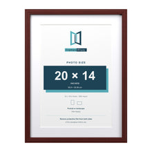 Devon Mahogany 24 x 18 inch picture frame with a white mount for a 20 x 14 inch photo