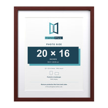 Devon Mahogany 24 x 20 inch picture frame with a white mount for a 20 x 16 inch photo