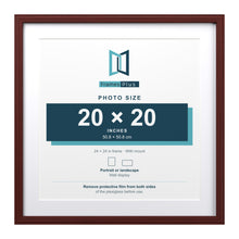 Devon Mahogany 24 x 24 inch picture frame with a white mount for a 20 x 20 inch photo