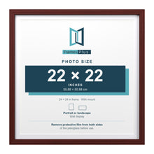 Devon Mahogany 24 x 24 inch picture frame with a white mount for a 22 x 22 inch photo