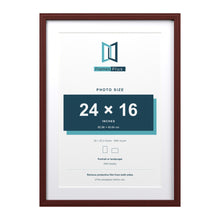 Devon Mahogany 28 x 20 inch picture frame with a white mount for a 24 x 16 inch photo