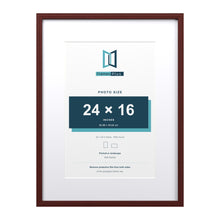 Devon Mahogany 32 x 24 inch picture frame with a white mount for a 24 x 16 inch photo