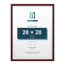 Devon Mahogany 32 x 24 inch picture frame with a white mount for a 28 x 20 inch photo