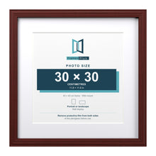 Devon Mahogany 40 x 40 cm picture frame with a white mount for a 30 x 30 cm photo