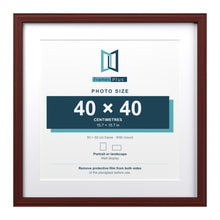 Devon Mahogany 50 x 50 cm picture frame with a white mount for a 40 x 40 cm photo