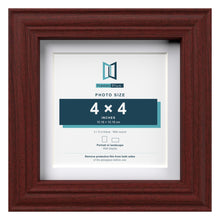 Devon Mahogany 5 x 5 inch picture frame with a white mount for a 4 x 4 inch photo