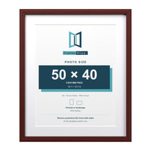 Devon Mahogany 60 x 50 cm picture frame with a white mount for a 50 x 40 cm photo