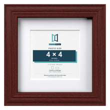 Devon Mahogany 6 x 6 inch picture frame with a white mount for a 4 x 4 inch photo
