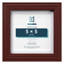 Devon Mahogany 6 x 6 inch picture frame with a white mount for a 5 x 5 inch photo