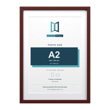 Devon Mahogany 70 x 50 cm picture frame with a white mount for an A2 photo