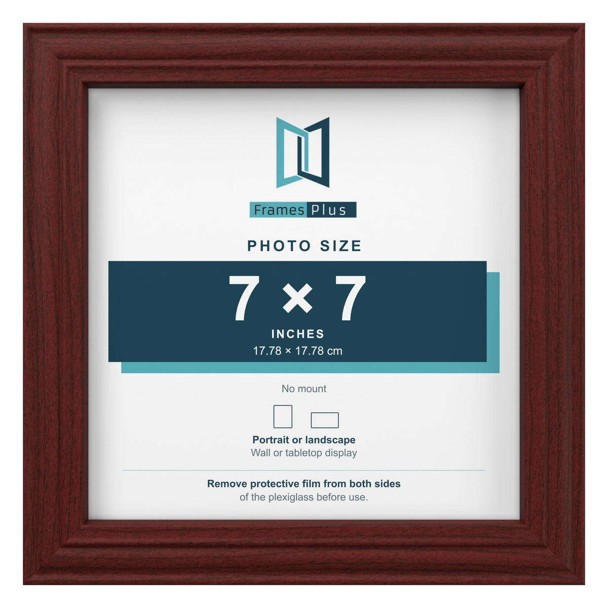 Devon Mahogany picture frame for a 7 x 7 inch photo