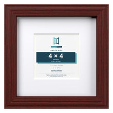 Devon Mahogany 7 x 7 inch picture frame with a white mount for a 4 x 4 inch photo