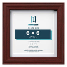 Devon Mahogany 7 x 7 inch picture frame with a white mount for a 6 x 6 inch photo