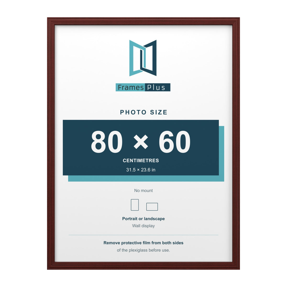 Devon Mahogany picture frame for an 80 x 60 cm photo