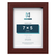 Devon Mahogany 8 x 6 inch picture frame with a white mount for a 7 x 5 inch photo