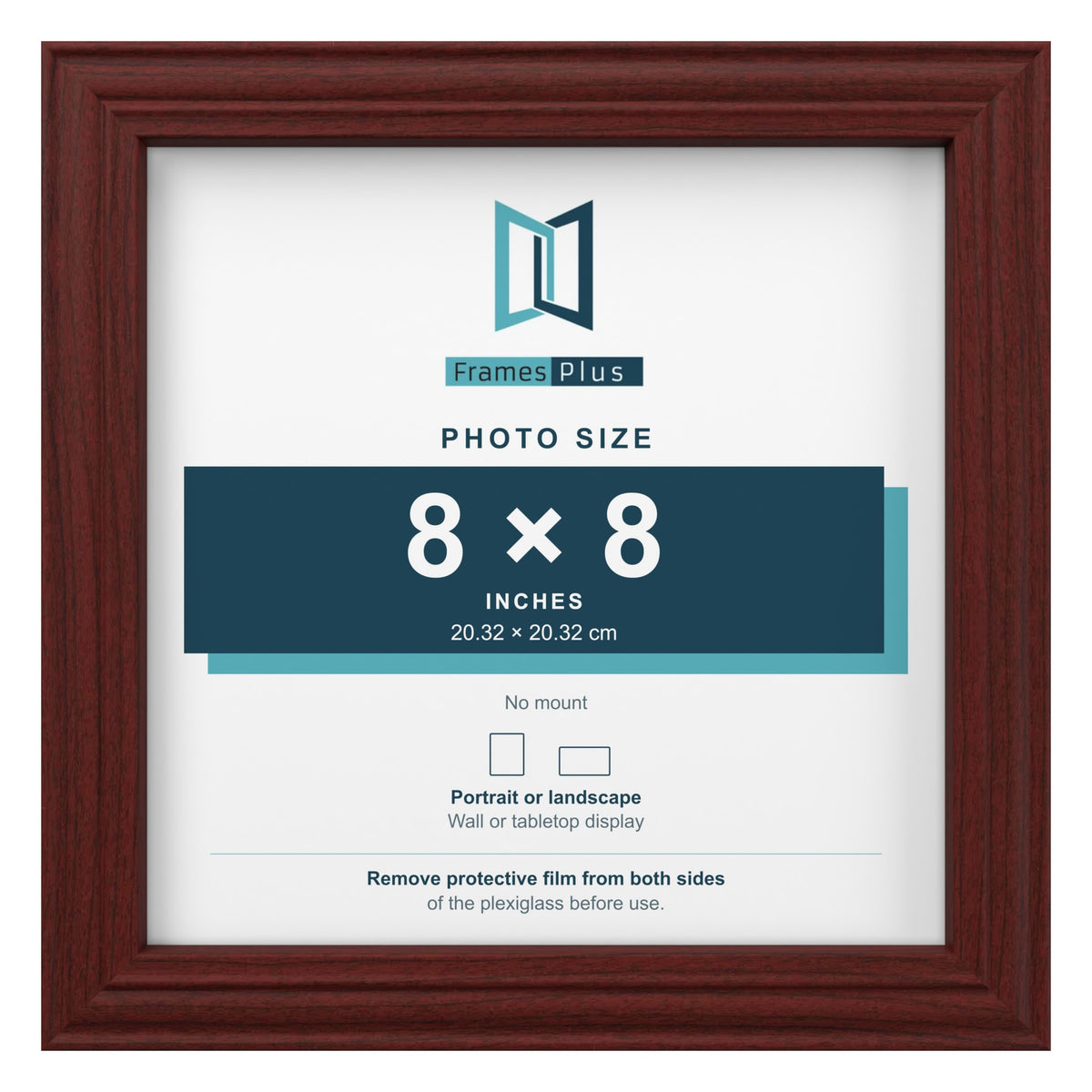 Devon Mahogany picture frame for an 8 x 8 inch photo