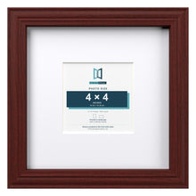 Devon Mahogany 8 x 8 inch picture frame with a white mount for a 4 x 4 inch photo