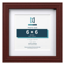 Devon Mahogany 8 x 8 inch picture frame with a white mount for a 6 x 6 inch photo